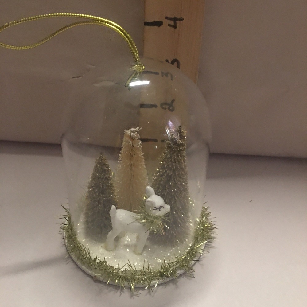 Cloche Retro Reindeer Scene Christmas Tree Ornament‎ Target Wondershop 4" - Picture 3 of 8